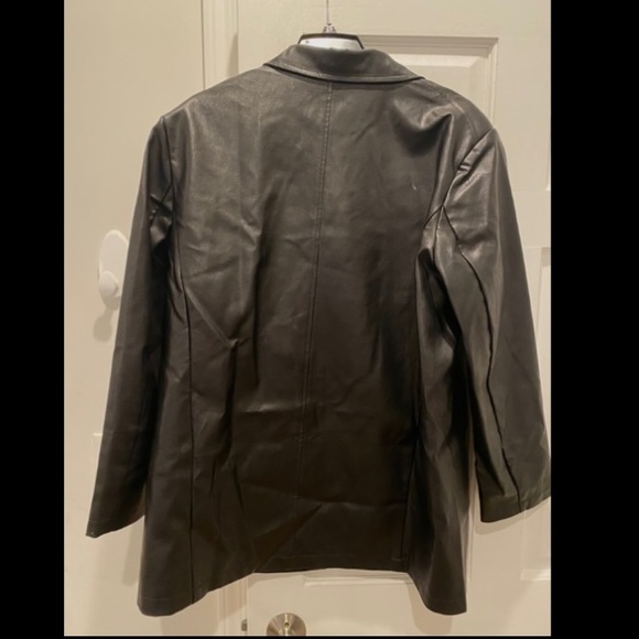 Faux Leather Longline Blazer - Picture 3 of 4